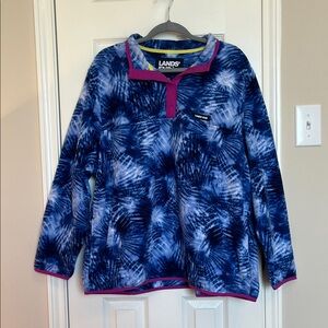 NWT Land’s End Fleece Snap Button Pullover